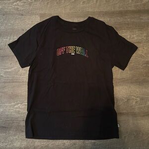 Vans Black T-Shirt with Multicolor 'Off The Wall' Graphic